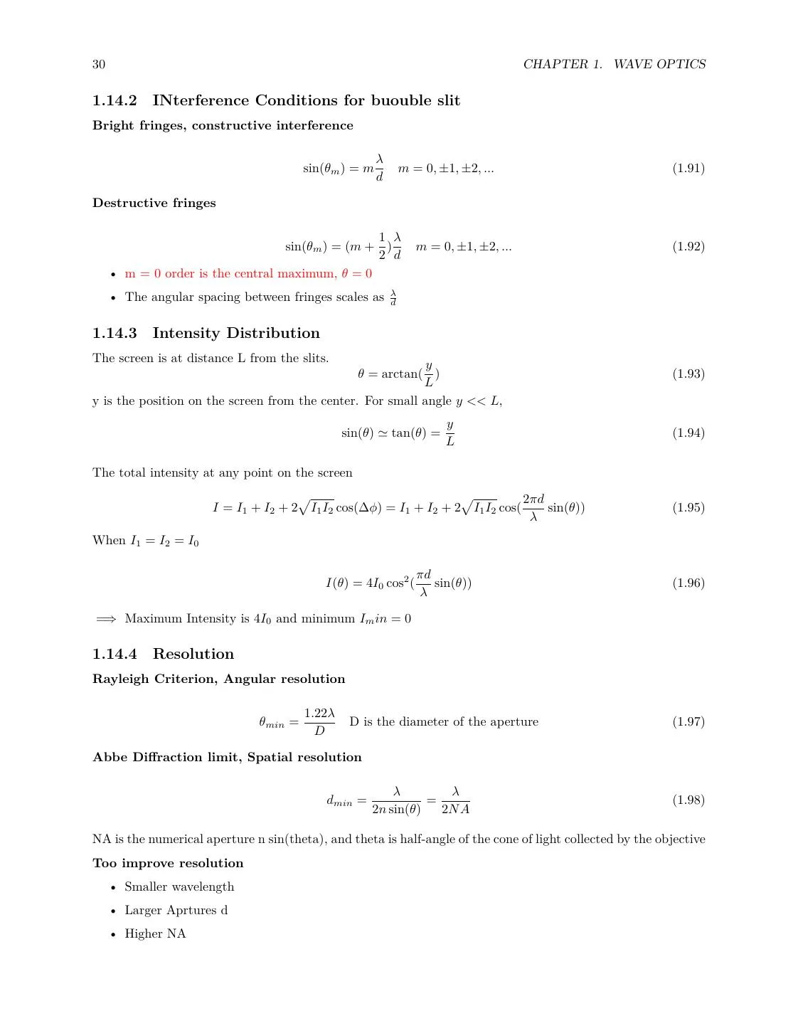 Optics Review: Geometrical Optics, Wave Optics, EM Waves, and Quantum Basics page 30