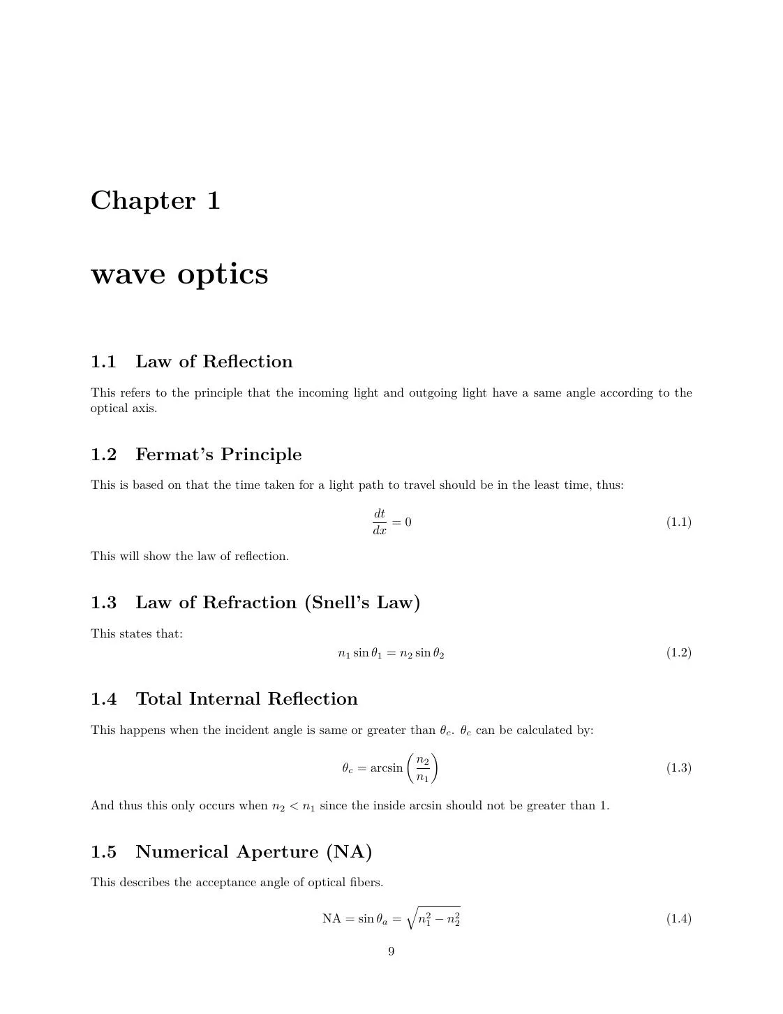 Optics Review: Geometrical Optics, Wave Optics, EM Waves, and Quantum Basics page 9